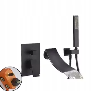 Predstavujeme vám vaňovú a sprchovú batériu na podlahové montáž c Black Mat BOX Waterfall