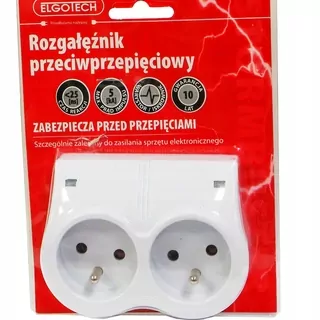 Rozdeľovač prepätia 2 zásuvky s uzemnením + signalizačné diódy R-20F ELGOTECH