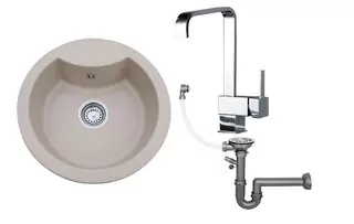 Žula drevík 1 komorárny bez odpadu + baterie cubic chrom +