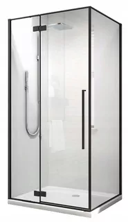 Sprchový kút Armazi Midas LESSI BLACK s krídlovými dverami 100 x 80 cm