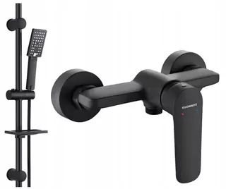 Reihe Cubic CUB-ZND-BL exponovaný sprchový set + sprchová batéria Reihe Riva čierna