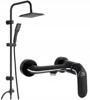 Kuchinox Hiro sprchový set + čierna sprchová batéria Laveo Zorita